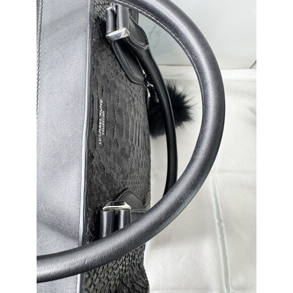 RARE 2015 Michael Kors GRACIE Large Genuine Python Leather Tote Graphite/Black - Picture 13 of 16